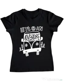 Tricou ADLER dama Lets Go an Adventure Negru