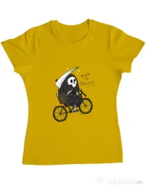 Tricou ADLER dama Back to Boo Galben