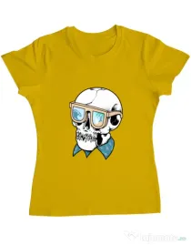 Tricou ADLER dama Skull Holiday Galben