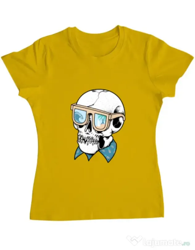 Tricou ADLER dama Skull Holiday Galben