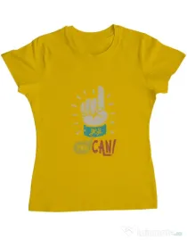 Tricou ADLER dama Yes You Can Galben