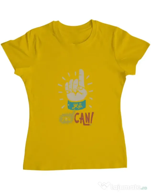 Tricou ADLER dama Yes You Can Galben