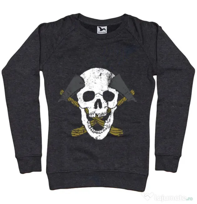 Bluza ADLER dama Skull Axe Negru melanj