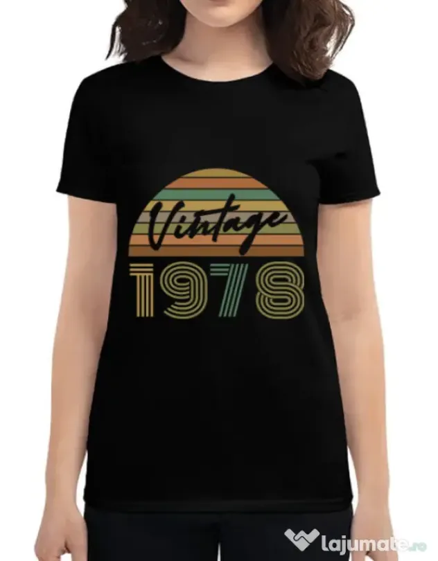 Tricou ADLER dama Vintage 1978 Negru