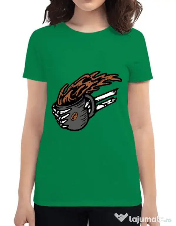 Tricou ADLER dama Coffee First Verde mediu