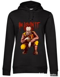 Hoodie dama cu gluga I'm Lovin IT Negru