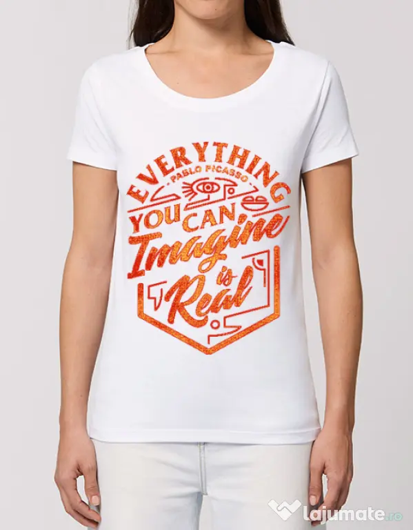 Tricou STANLEY STELLA dama Everything You Can Imagine is Real Alb