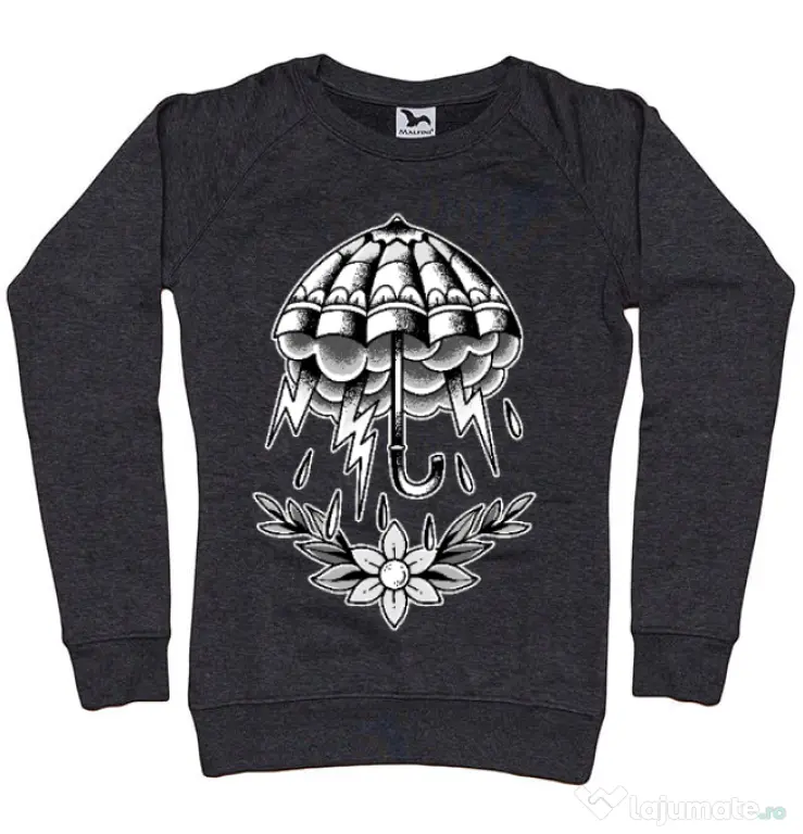 Bluza ADLER dama Umbrella Tattoo Negru melanj