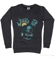 Bluza ADLER dama Wake up and drink a coffee Negru melanj