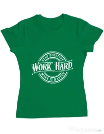 Tricou ADLER dama Work Hard Verde mediu