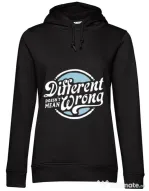 Hoodie dama cu gluga Different Doesnt Mean Wrong Negru