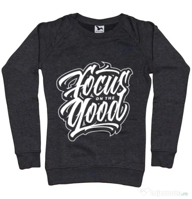 Bluza ADLER dama Focus On The Good Negru melanj