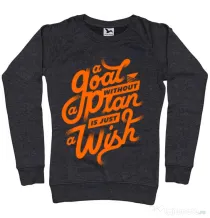 Bluza ADLER dama A Goal Without a Plan is Just a Wish Negru melanj