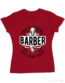 Tricou ADLER dama Professional barber Rosu