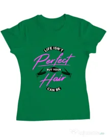 Tricou ADLER dama Life isnt perfect Verde mediu