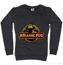 Bluza ADLER dama Jurassic Pug Negru melanj