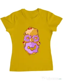 Tricou ADLER dama Homer Donut Galben