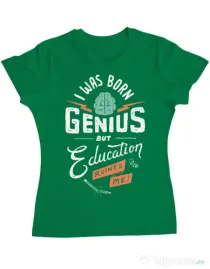 Tricou ADLER dama Born Genius Verde mediu