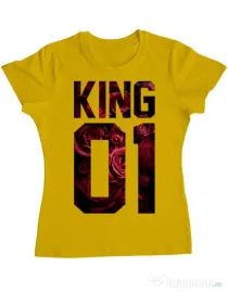 Tricou ADLER dama Flower king Galben