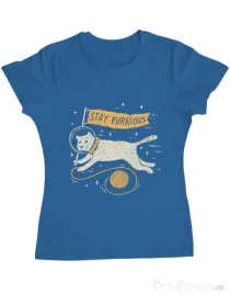 Tricou ADLER dama Stay Furrious Albastru azuriu