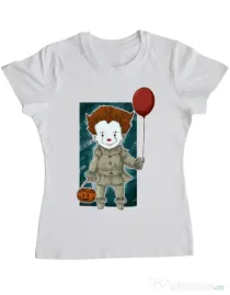 Tricou ADLER dama Little clown Alb