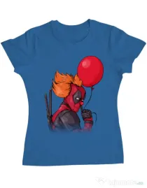 Tricou ADLER dama IT is Deadpool Albastru azuriu
