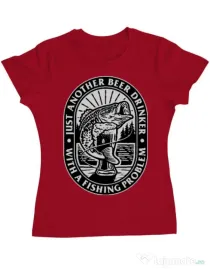 Tricou ADLER dama Fishing problem Rosu
