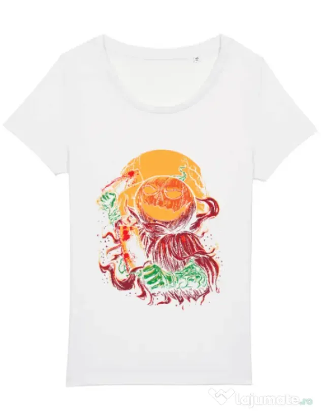 Tricou STANLEY STELLA dama Pumpkinhead Butcher Alb