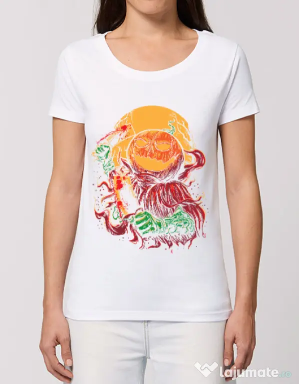 Tricou STANLEY STELLA dama Pumpkinhead Butcher Alb