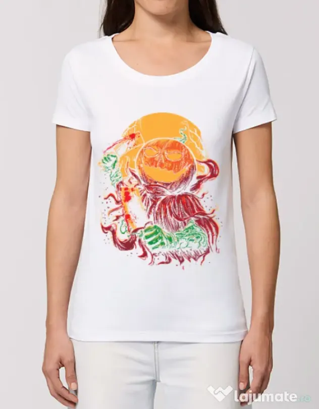 Tricou STANLEY STELLA dama Pumpkinhead Butcher Alb