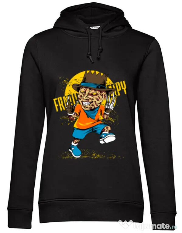 Hoodie dama cu gluga The nightmare Negru