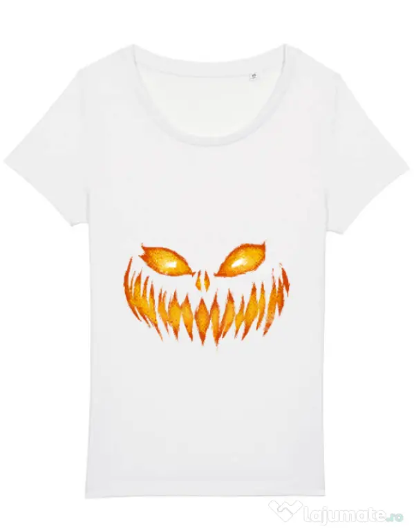 Tricou STANLEY STELLA dama Scary pumpkin face Alb