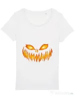 Tricou STANLEY STELLA dama Scary pumpkin face Alb