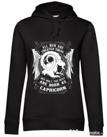 Hoodie dama cu gluga The best men are born as Capricorn Negru