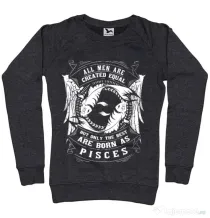 Bluza ADLER dama The best men are born as Pisces Negru melanj