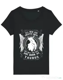 Tricou STANLEY STELLA dama The best men are born as Taurus Negru