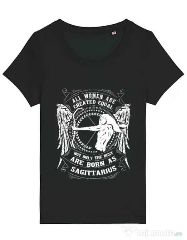 Tricou STANLEY STELLA dama The best women are born as Sagittarius Negru
