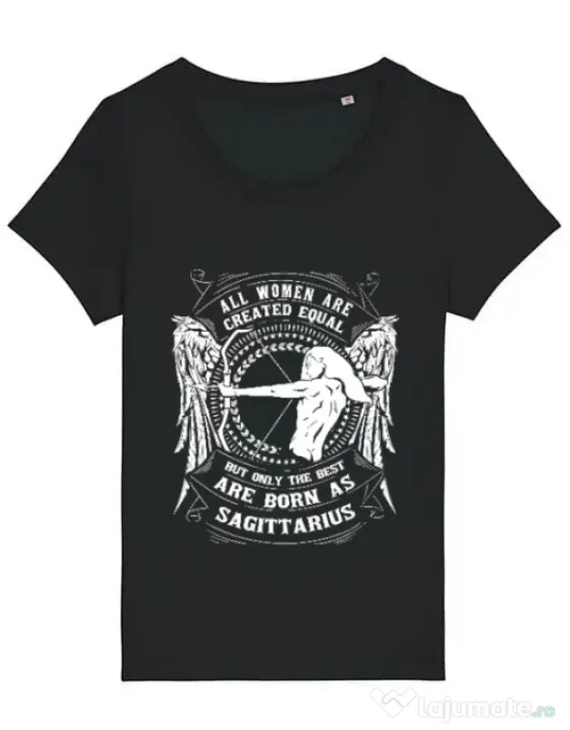 Tricou STANLEY STELLA dama The best women are born as Sagittarius Negru
