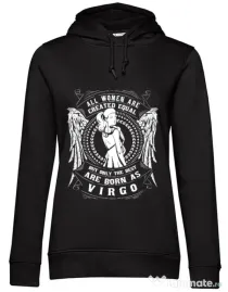 Hoodie dama cu gluga The best women are born as Virgo Negru