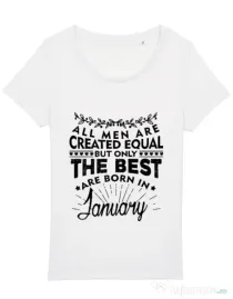 Tricou STANLEY STELLA dama The best men are born in January Alb