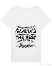 Tricou STANLEY STELLA dama The best men are born in November Alb