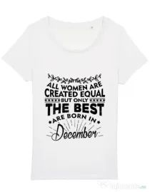 Tricou STANLEY STELLA dama The best women are born in December Alb