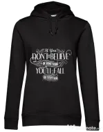 Hoodie dama cu gluga Believe in something Negru