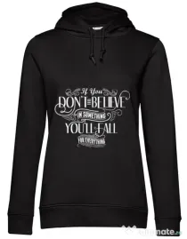 Hoodie dama cu gluga Believe in something Negru