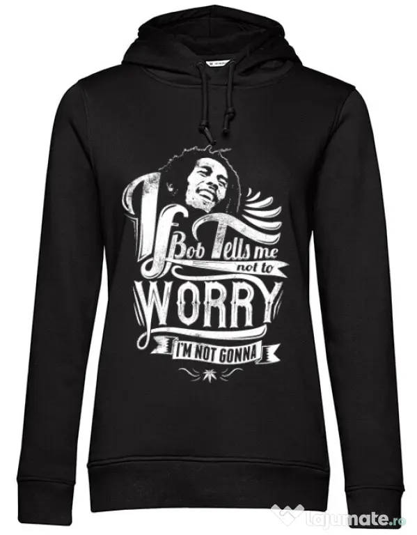 Hoodie dama cu gluga Bob tells me Negru