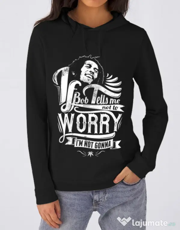 Hoodie dama cu gluga Bob tells me Negru