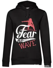 Hoodie dama cu gluga Fear no wave Negru