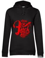 Hoodie dama cu gluga Fuck yeah Negru