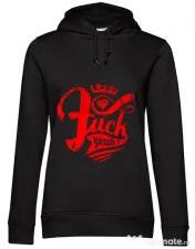 Hoodie dama cu gluga Fuck yeah Negru
