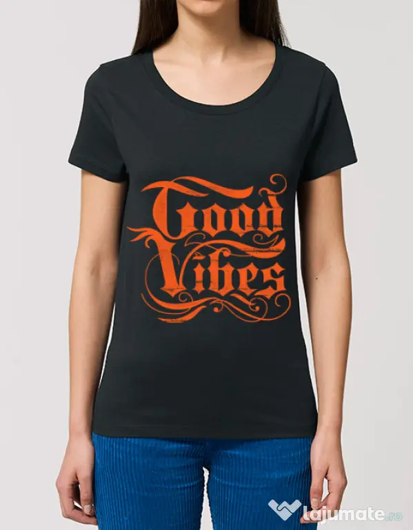 Tricou STANLEY STELLA dama Good vibes Negru